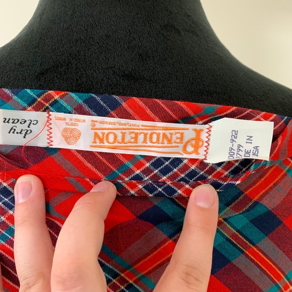 Vintage plaid Pendleton wrap shawl - Picture 5 of 7